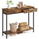 VASAGLE Mesa de Consola con 2 Cajones – Mesa de Entrada para Dormitorio y Sala de Estar Sin Color