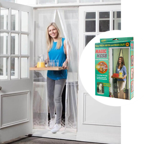 Cortina Mosquitero Magnético para Puerta BLANCO