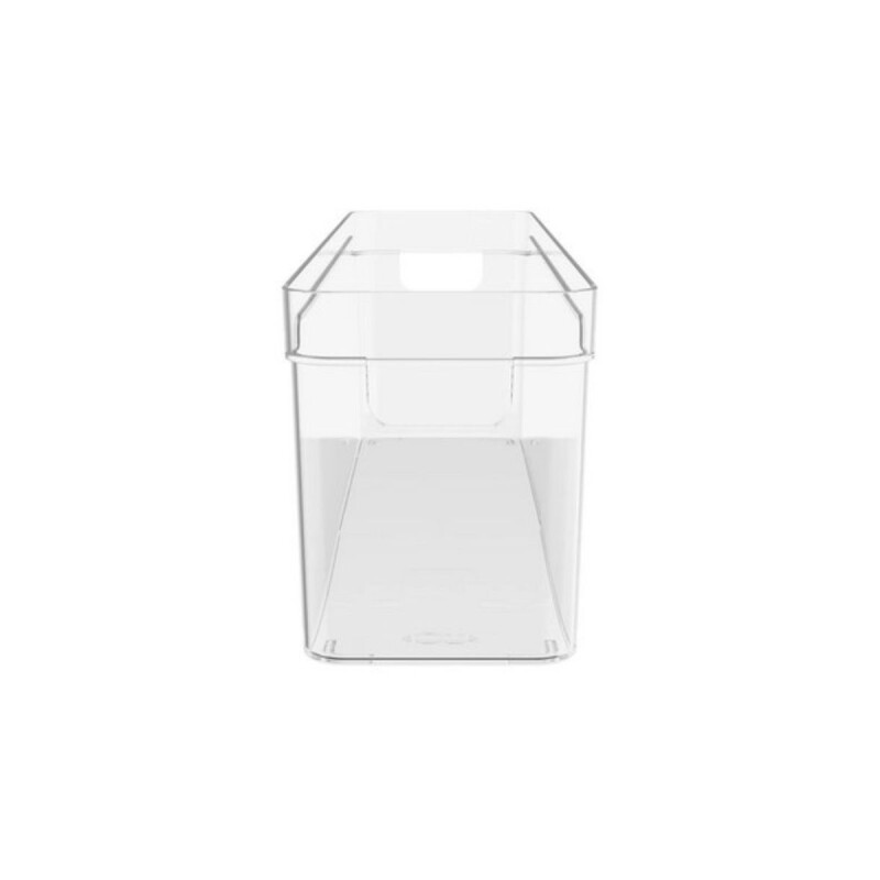 Caja cesto organizador plástico transparente 37x10x13 cm OU Caja Cesto Organizador Plástico Transparente 37x10x13 Cm Ou