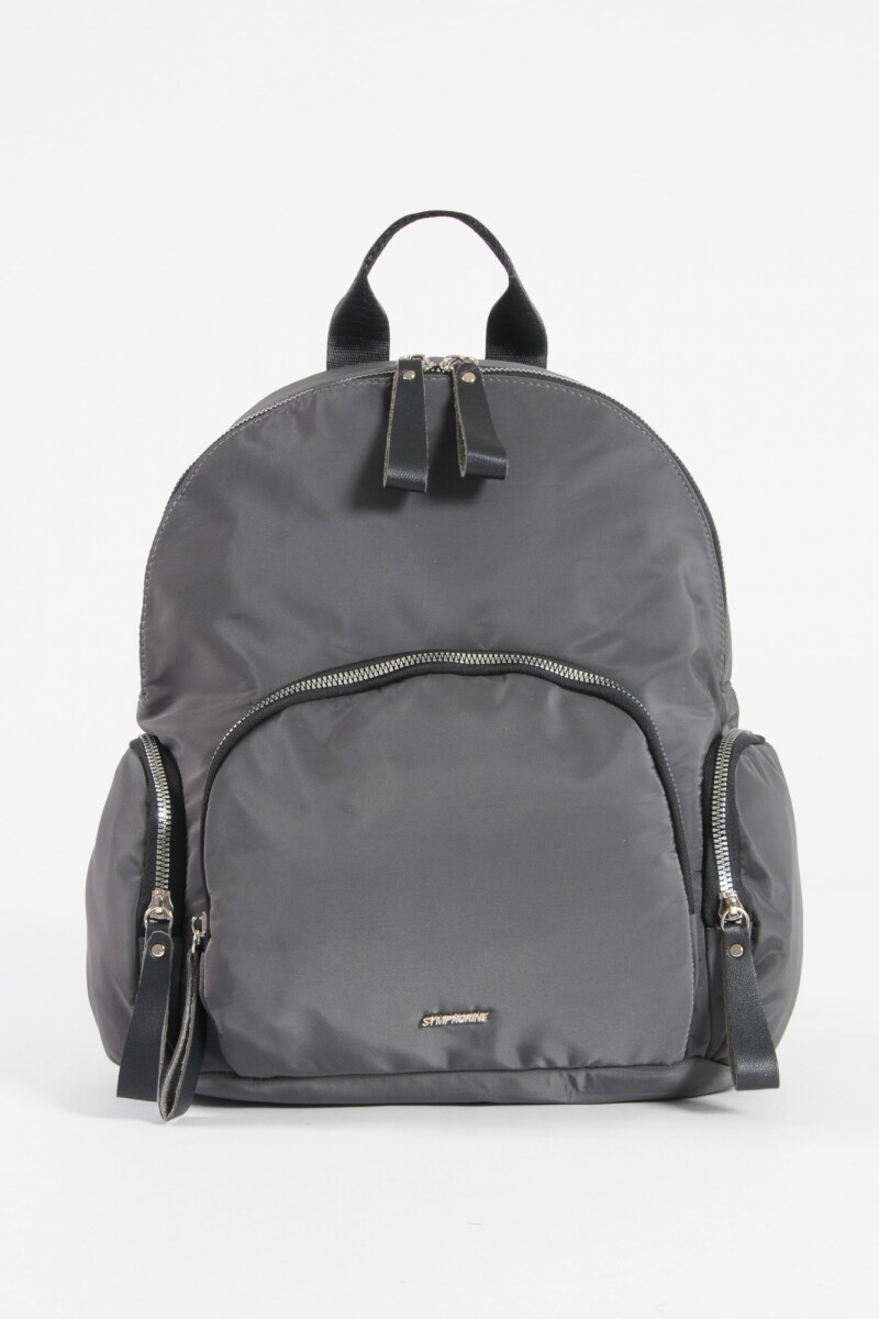 Mochila multi cierres gris