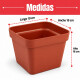 Maceta cuadrada 3,8 lts TERRACOTA