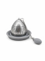 INFUSOR DE TÉ CON BASE SILICONA PLATEADO