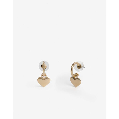 Aros Argolla Corazón Bañado En Oro Dorado
