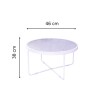 YBL46 Mesa Redonda Vidrio Small 46x46x38cm - Blanca