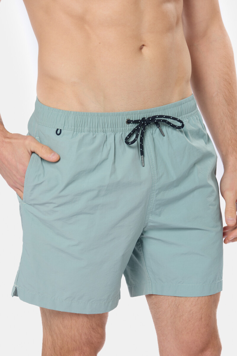 SHORT DE BAÑO LISO - Denim 