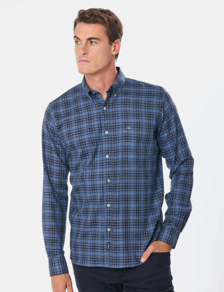 CAMISA SPORT A CUADROS Azul