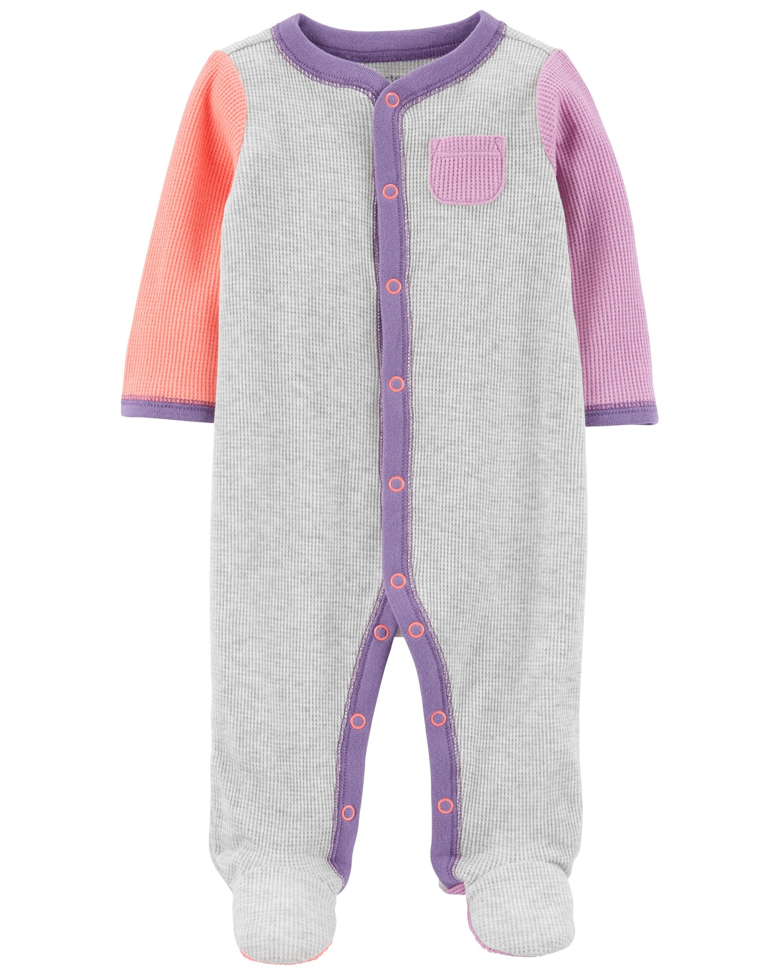 Pijama con Pie Colorblock de Algodón 0