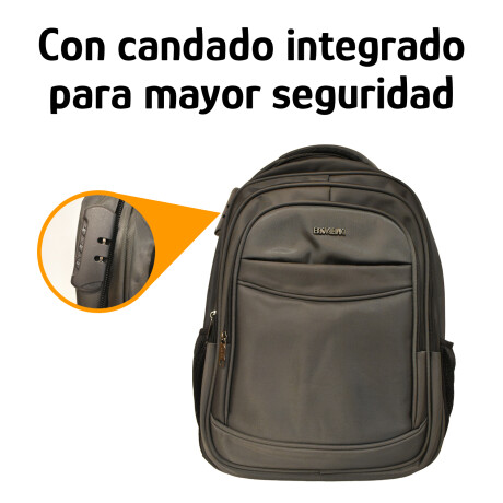 Mochila Sport 18" Para Notebook Candado Integrado Reforzada Gris