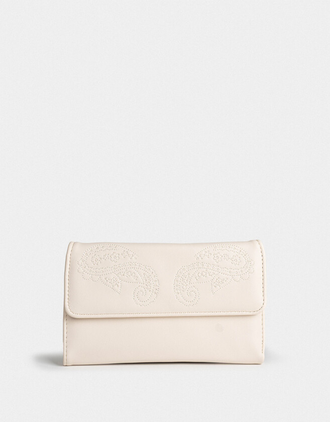 Ficheros Boho Billetera Fichero Bordada - Blanco Crudo