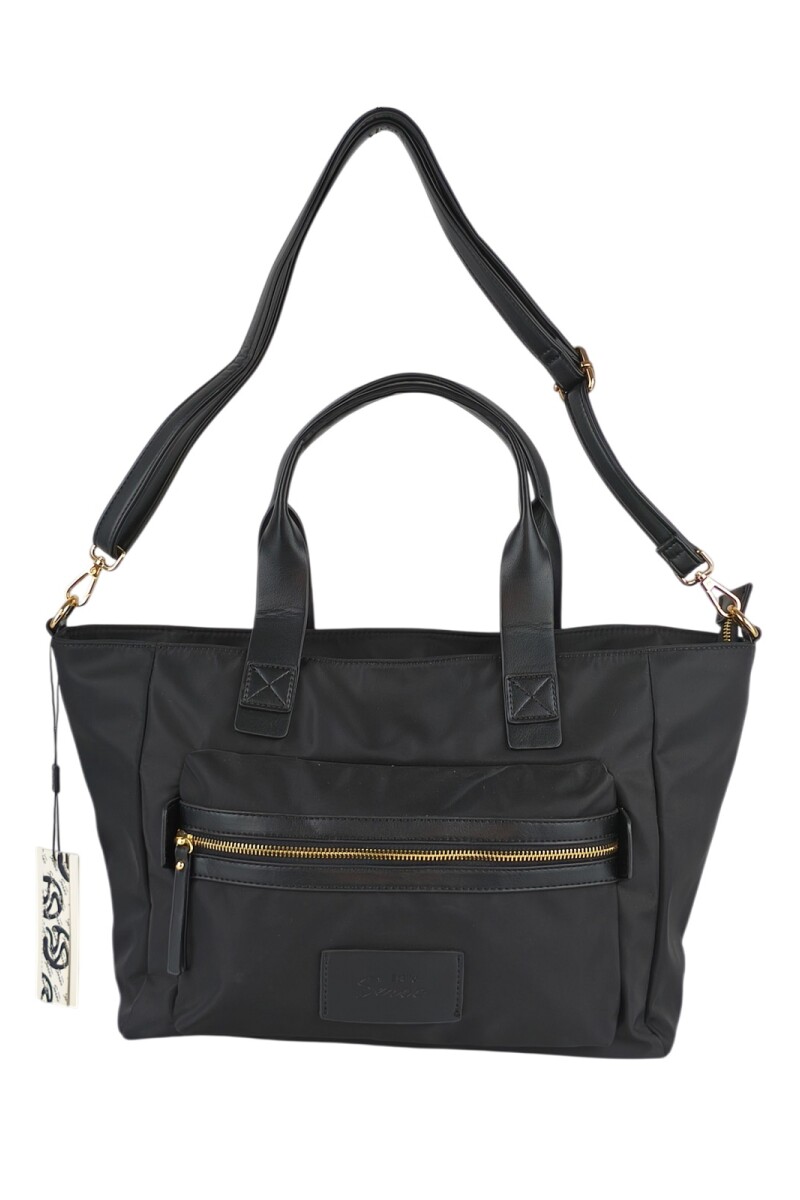 Cartera con bolsillo grande al frente Negro