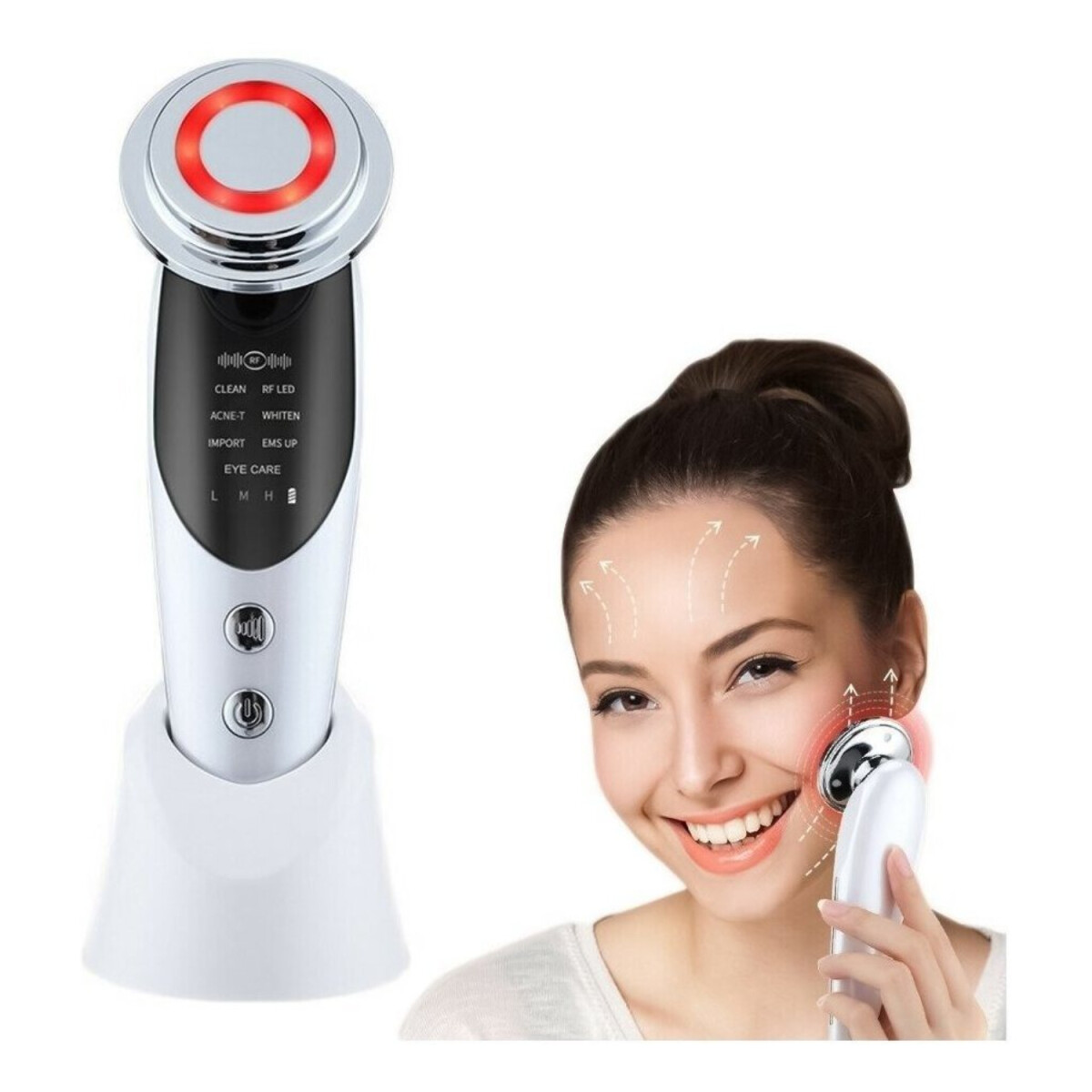 Masajeador Facial Led Radiofrecuencia Recargable Suaviza - Variante Color Blanco 