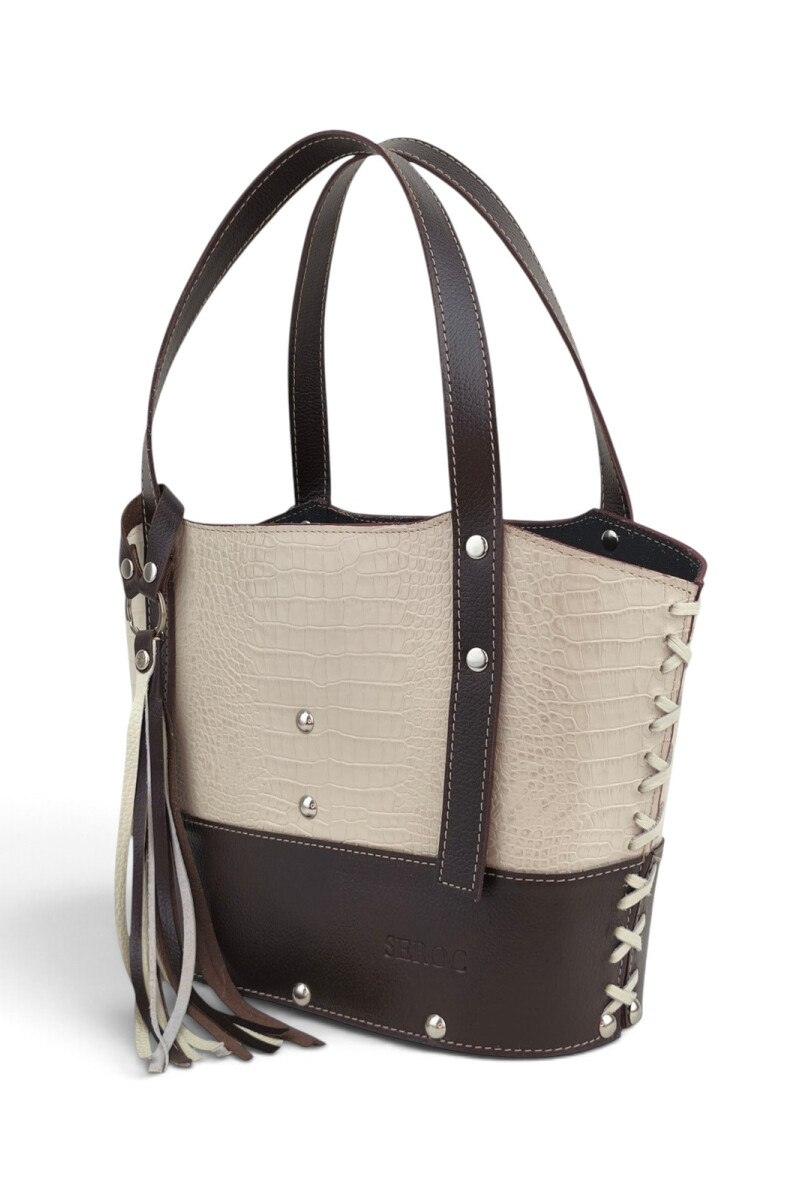 Matera de dama con trenzado Croco beige