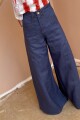 PANTALON WIDE XL LINEN SS26 Azul Piedra