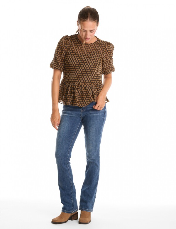 Blusa Peplum NEGRO/MULTI