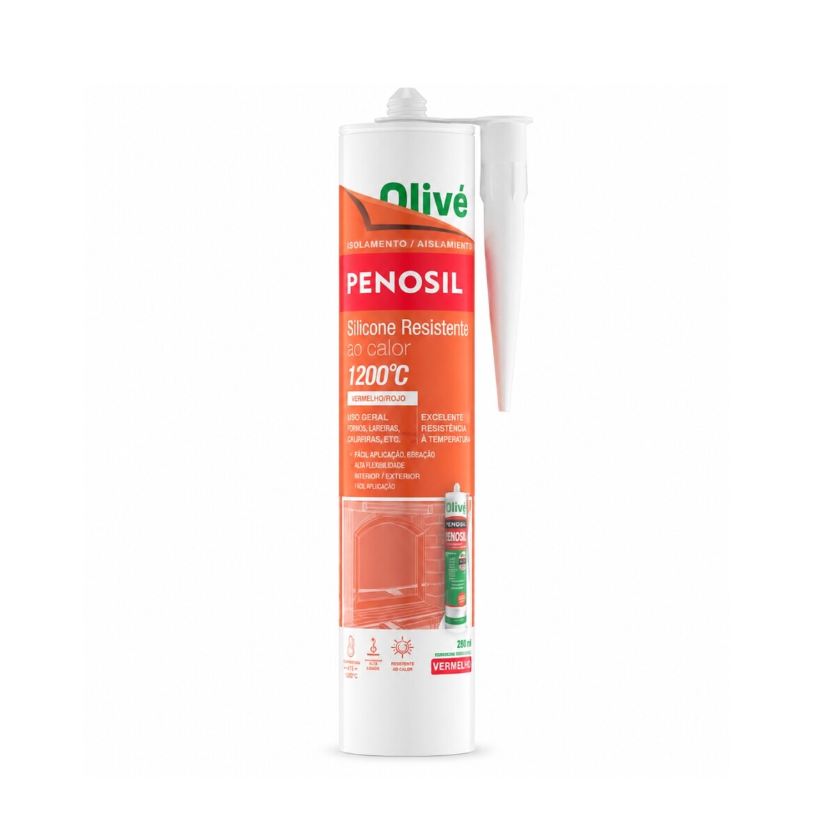 Silicona Alta Temeperatura 1200º Negro 300ml Penosil 