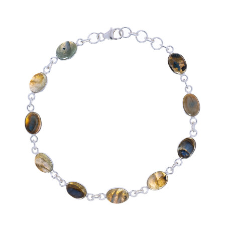 Pulsera de plata 925 con Labradorita. Pulsera de plata 925 con Labradorita.