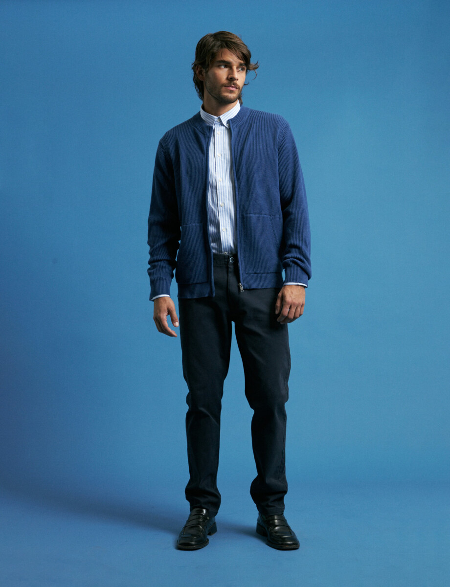 470453 CARDIGAN HARRY Azul Piedra Melange