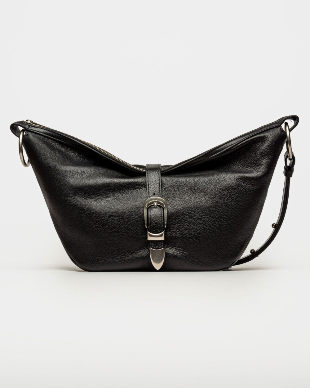 Bolso Bambu en cuero liso satinado Negro