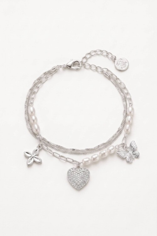 Pulsera cord dije cora y sol plateado