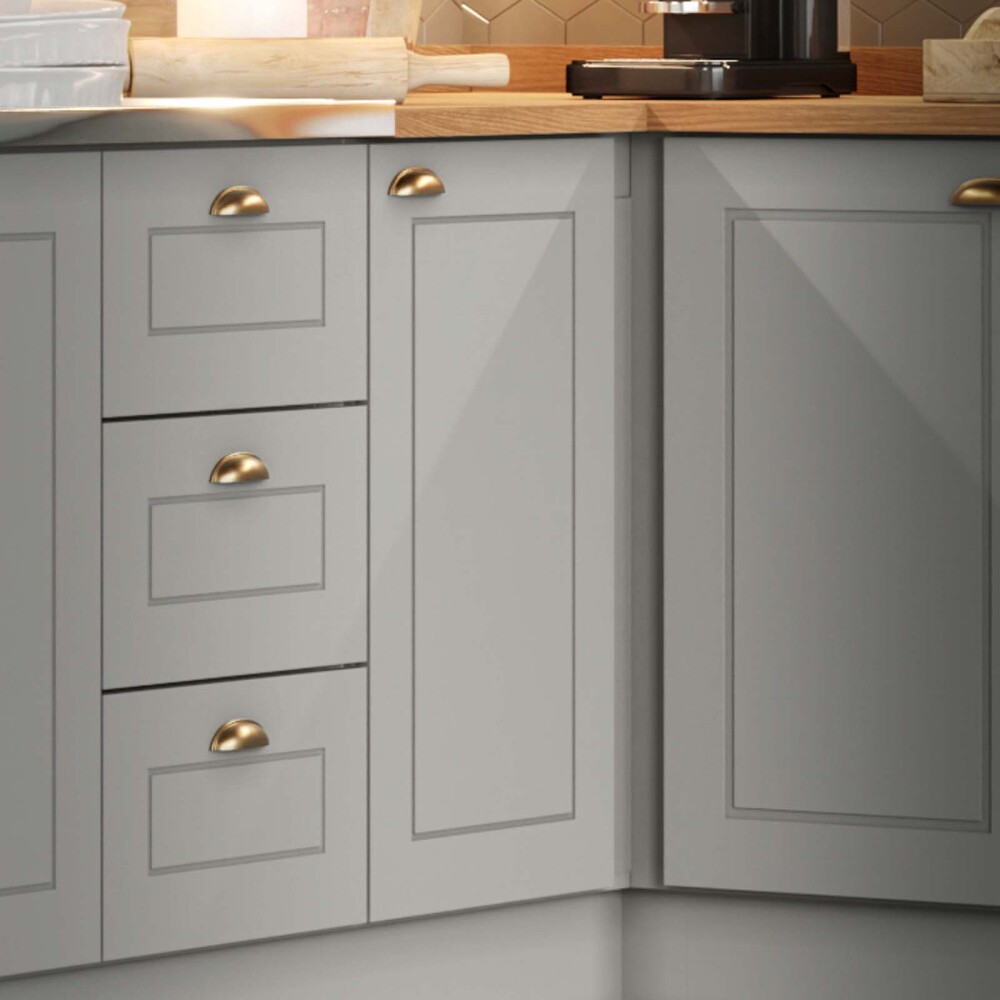 BAJO MESADA ESQUINERO MDF GRIS AMERICANA