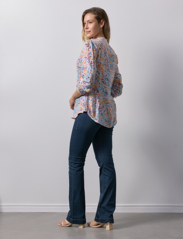 Blusa Gasa Print MULTI/ANARANJADO