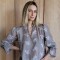 Blusa Copenhague Broderie Tostado