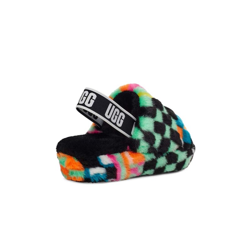 Fluff Yeah Slide Checks - Mujer Black Multi