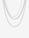 Collares Cortos Metal Collar Multicadenas - Plateado Rodio