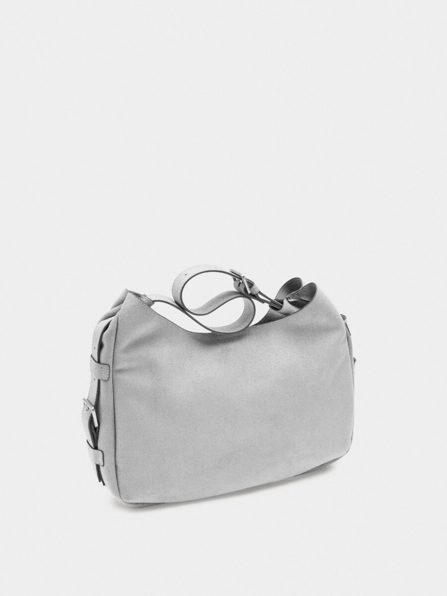 Bolso Estilo Hobo Efecto Piel gris