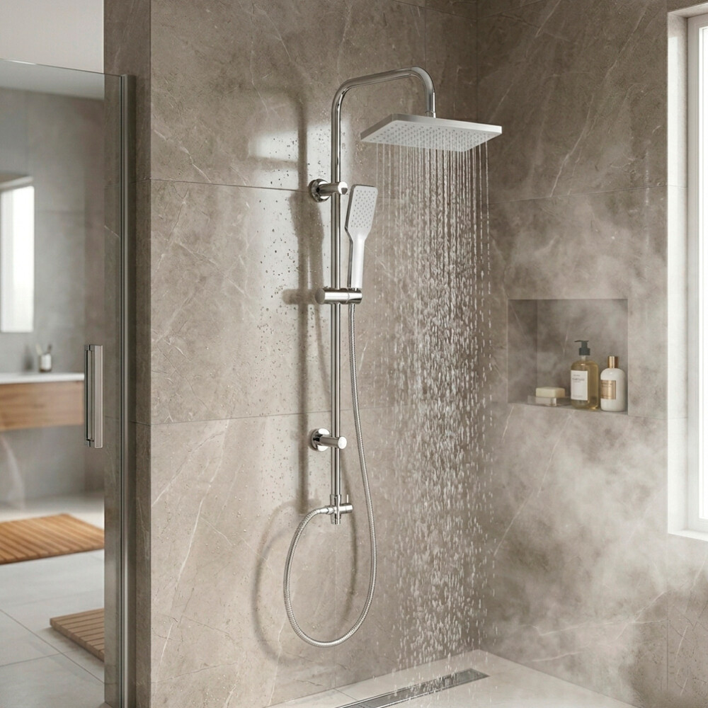 WICO BARRAL DUCHA CROMADO ROSETA CUADRA/ SIN MONOCOMANDO Wico Barral Ducha Cromado Roseta Cuadra/ Sin Monocomando