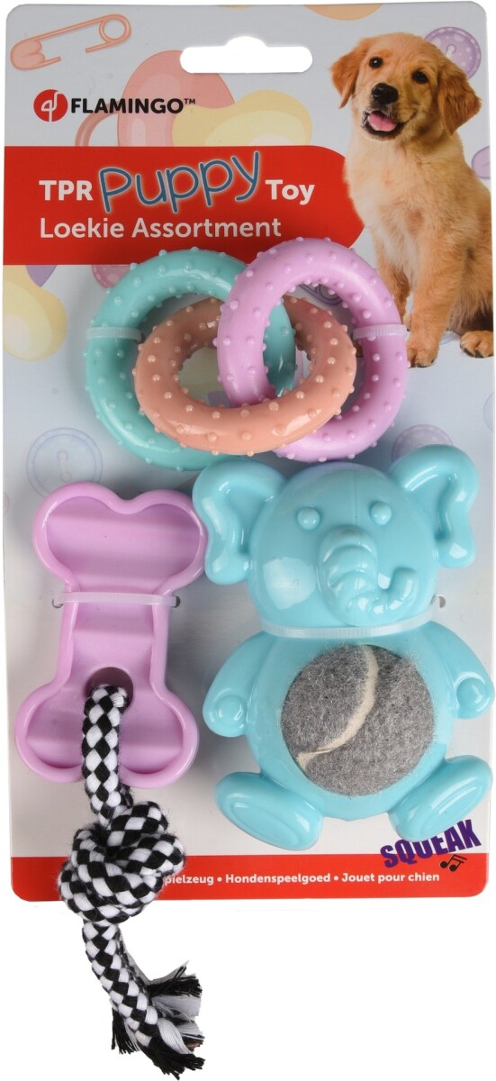 SET 3 JUGUETES TPR FLAMINGO LOEKIE PARA CACHORROS 