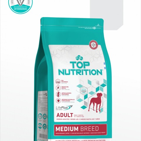 TOP NUTRITION PERROS ADULTOS RAZAS MEDIANAS X 7,5 KG Top Nutrition Perros Adultos Razas Medianas X 7,5 Kg