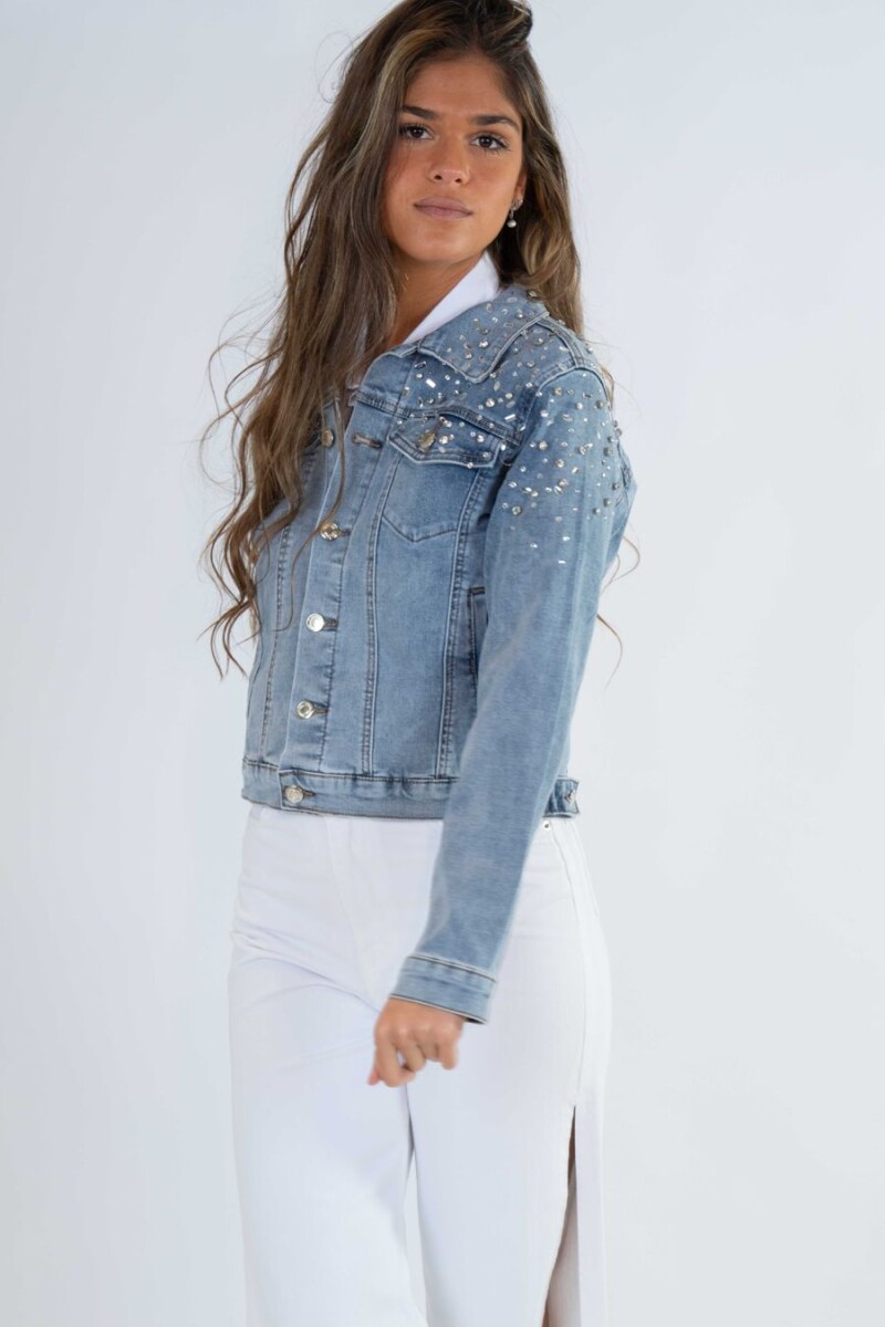 Campera de jean con strass Jean Celeste