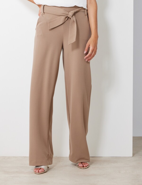 Pantalon Wide Leg Cinto TOSTADO