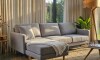 Sofá con Chaise PRADA Light Grey Tela Rústica