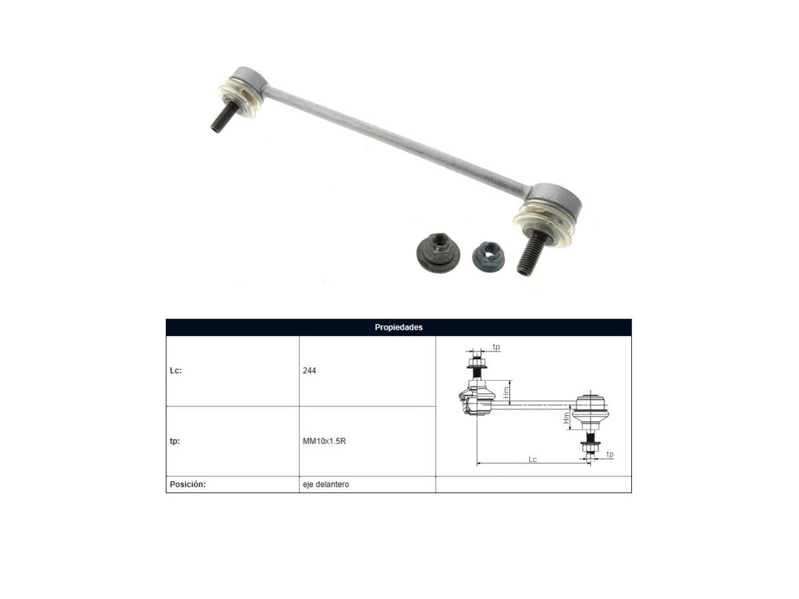 Bieleta Mercedes Benz B 180 (W245)/B 200 (W245)/A 150 (W169)/A 160 (W169) 03-13 Der/Izq 