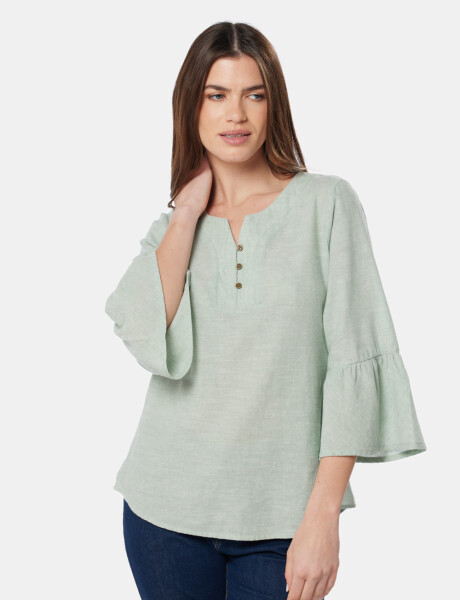 BLUSA DE LINO Verde