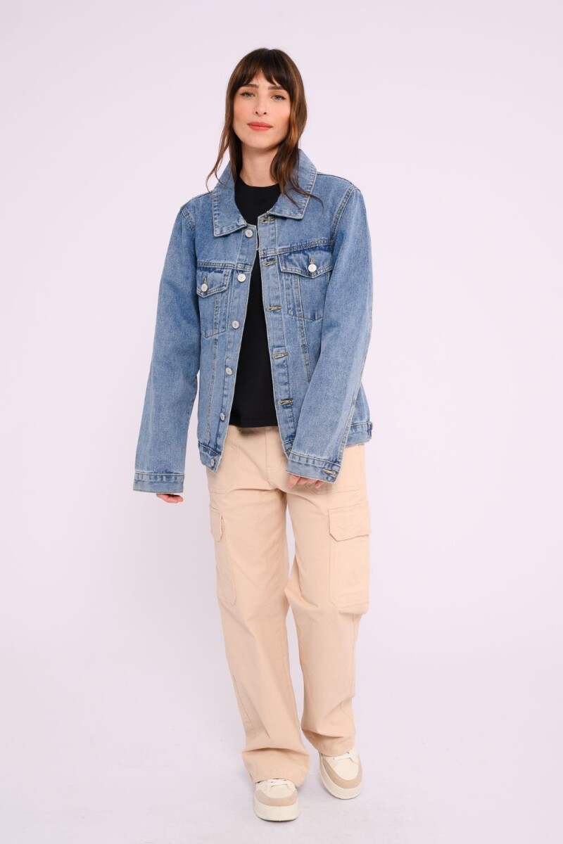 Campera de jean Azul