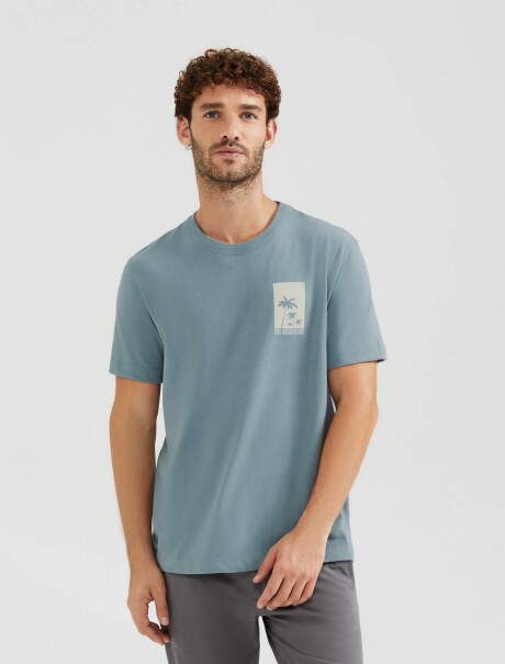 CAMISETA CON ESTAMPADO GRIS