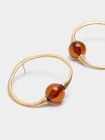 Pendientes De Aro Con Esfera marron