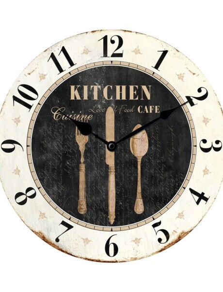 RELOJ DE PARED MDF D28.8X3.5CM CUBIERTOS KITCHEN RELOJ DE PARED MDF D28.8X3.5CM CUBIERTOS KITCHEN