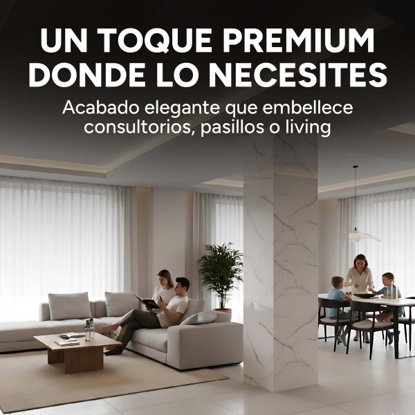 Pack x20 Placa PVC Símil Mármol 2,44x1,22m 3mm Resistente Mármol Blanco Gris Claro 2