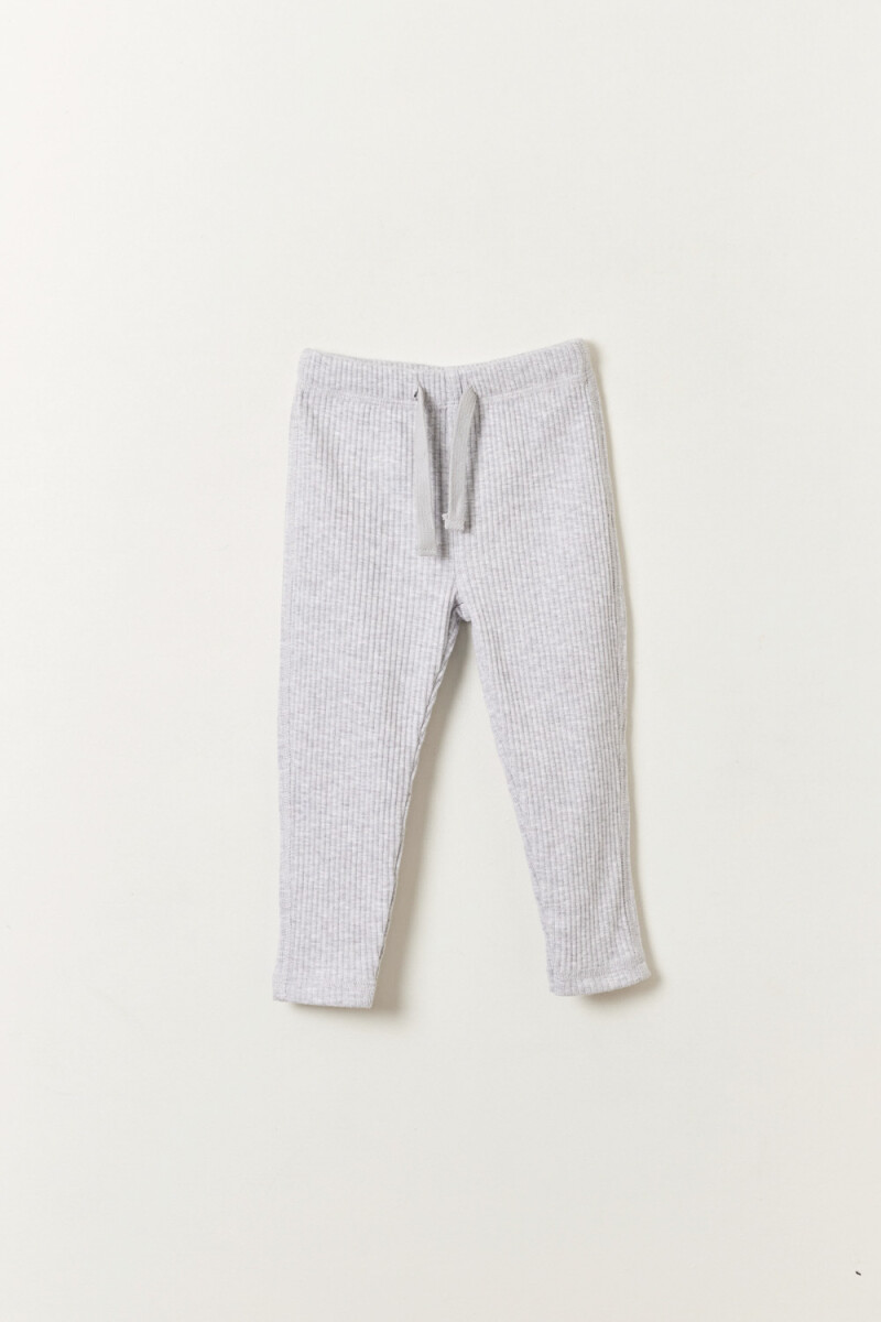 Calza rib Gris Melange