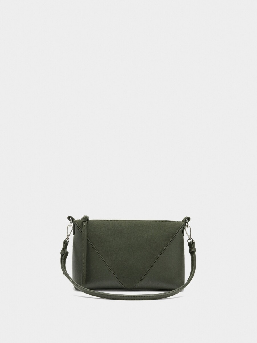 Bolso Bandolera Contraste De Texturas verde