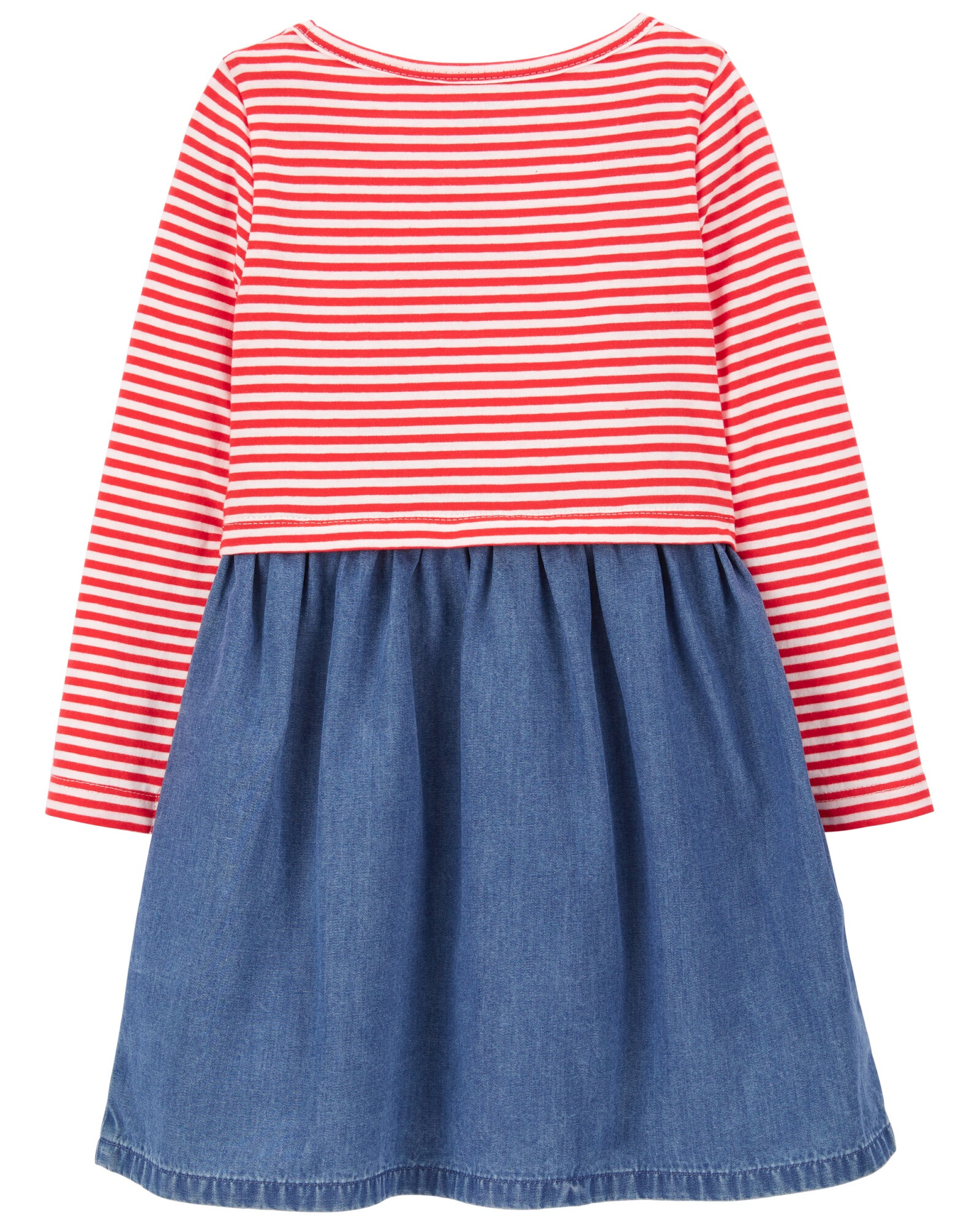 Vestido de algodón con falda tipo jean Sin color