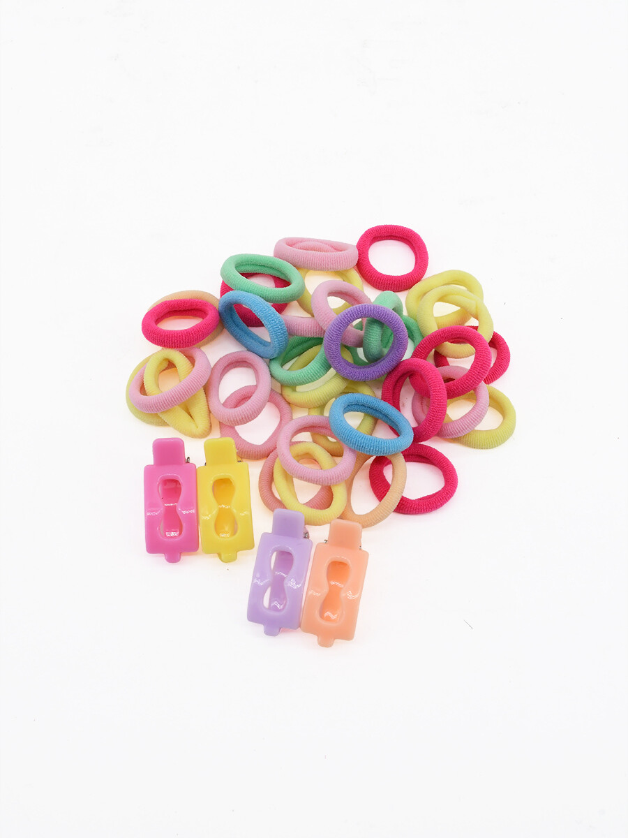 SET GOMITAS Y BROCHES - MULTICOLOR 