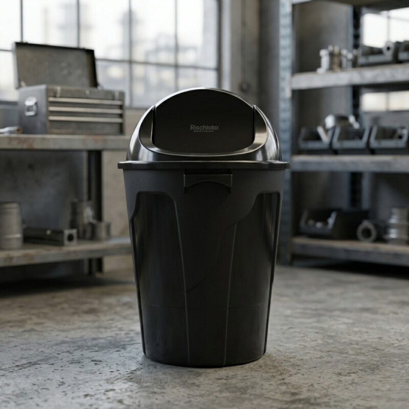 Tarro de residuos tapa vaiven 100lt NEGRO