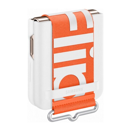Silicone Cover con correa para Galaxy Z Flip4 White