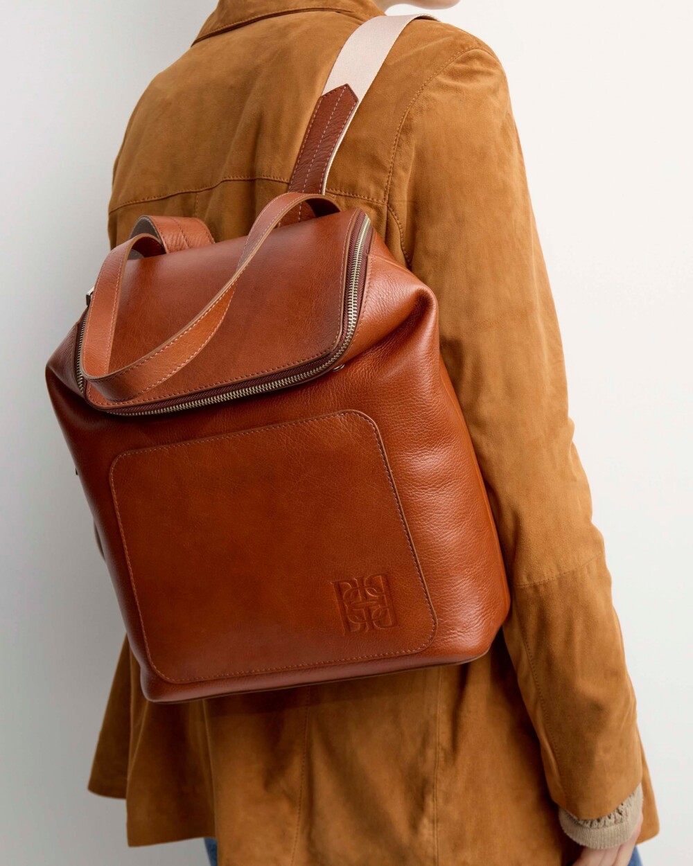 Mochila Mashenka en cuero vegetal liso Cuoio