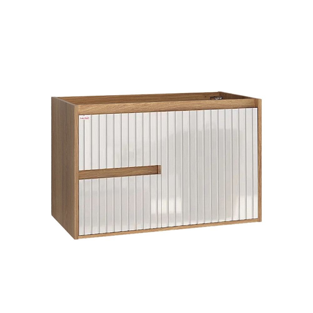 MUEBLE DE BAÑO SUSPENDIDO MODELO CLARICE 60 SIN TAPA - COLOR CATEDRAL CON BLANCO Mueble De Baño Suspendido Modelo Clarice 60 Sin Tapa - Color Catedral Con Blanco